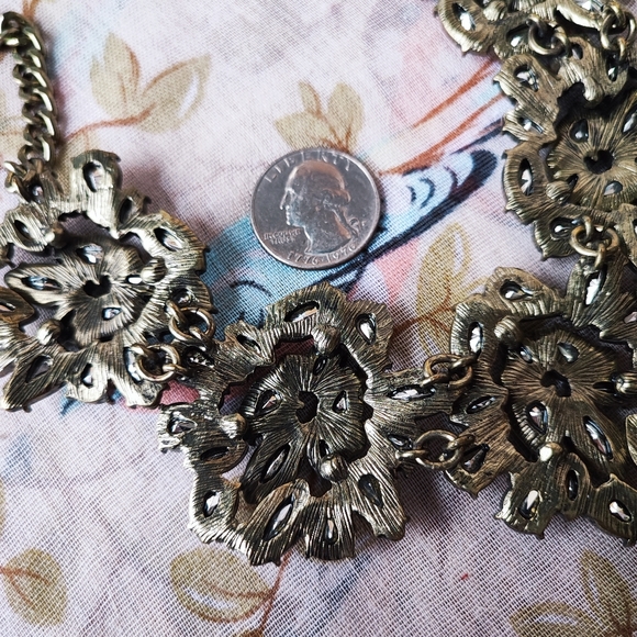 SugarFix by Bauble Bar Statement Necklace Clear Teardrop Navettes 125 Stones - Picture 5 of 7